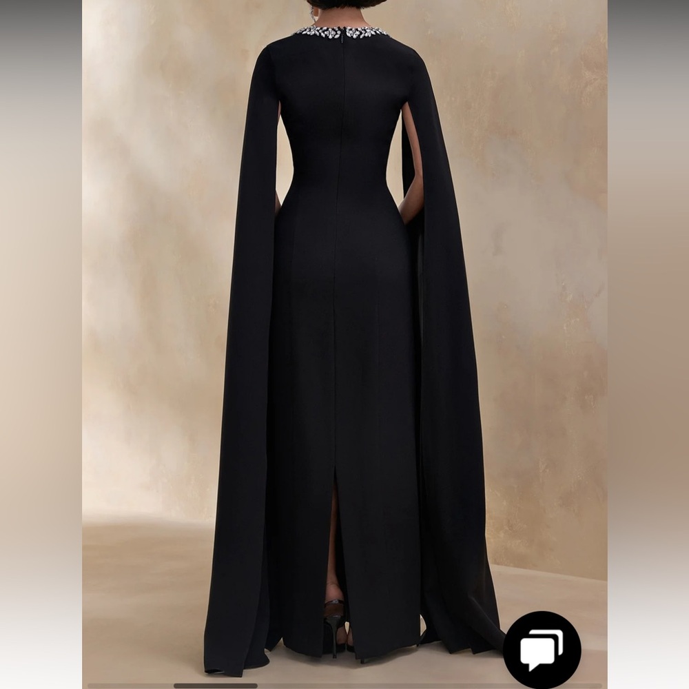 Club L London Black Cape Maxi Dress - Picture 4 of 4